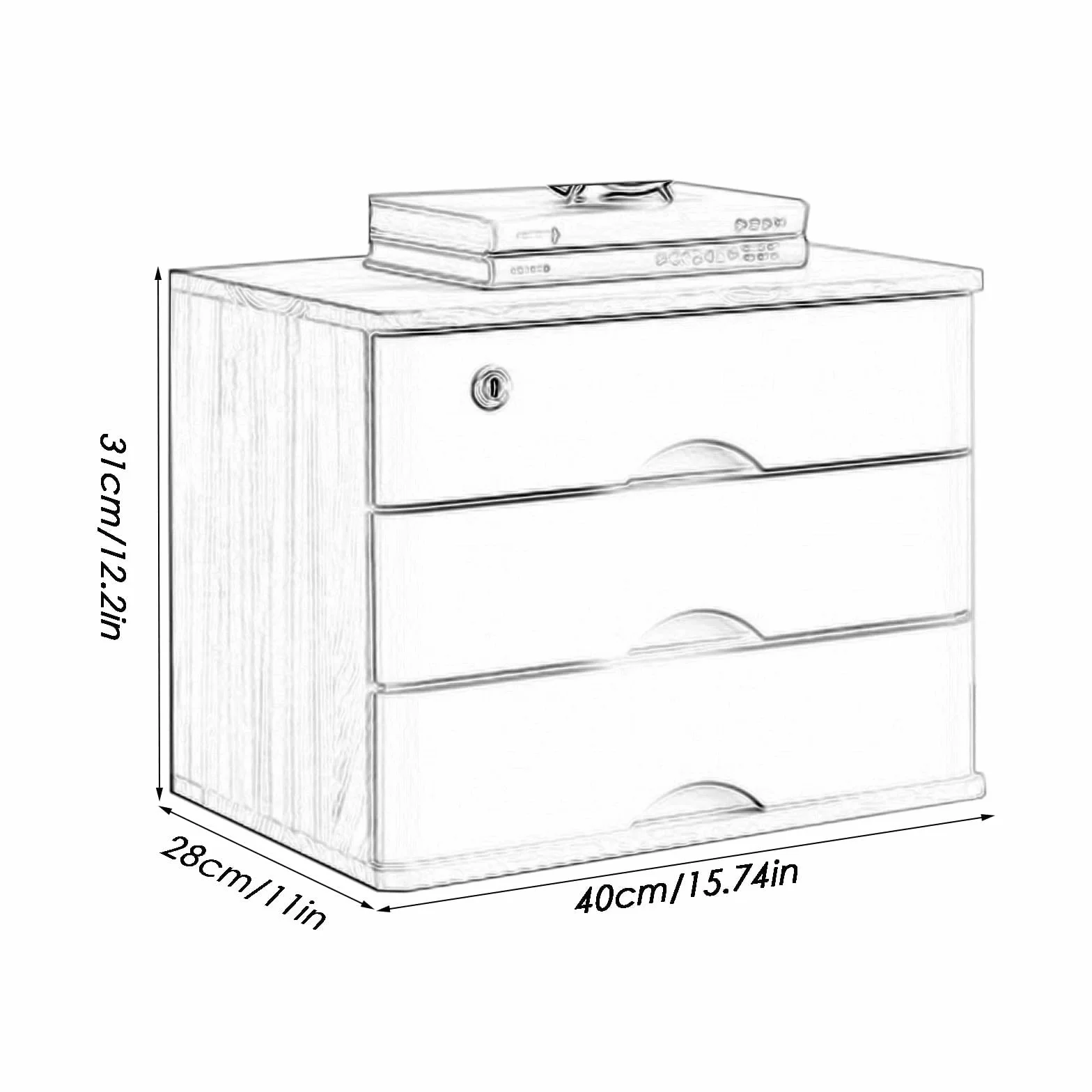 Esta Caja organizadora de Escritorio de Madera con cajones es Ideal para Guardar artículos de papelería en la Oficina o en el hogar.