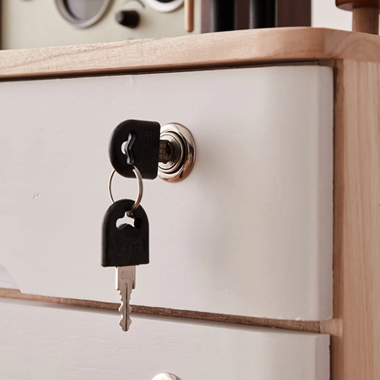 Archivador De Escritorio - Organizador De Escritorio, Cajonera De Escritorio, Caja De Madera con Cajones con Cerradura, Organizador De Recibos A4 para Suministros De Oficina, Cajón B4