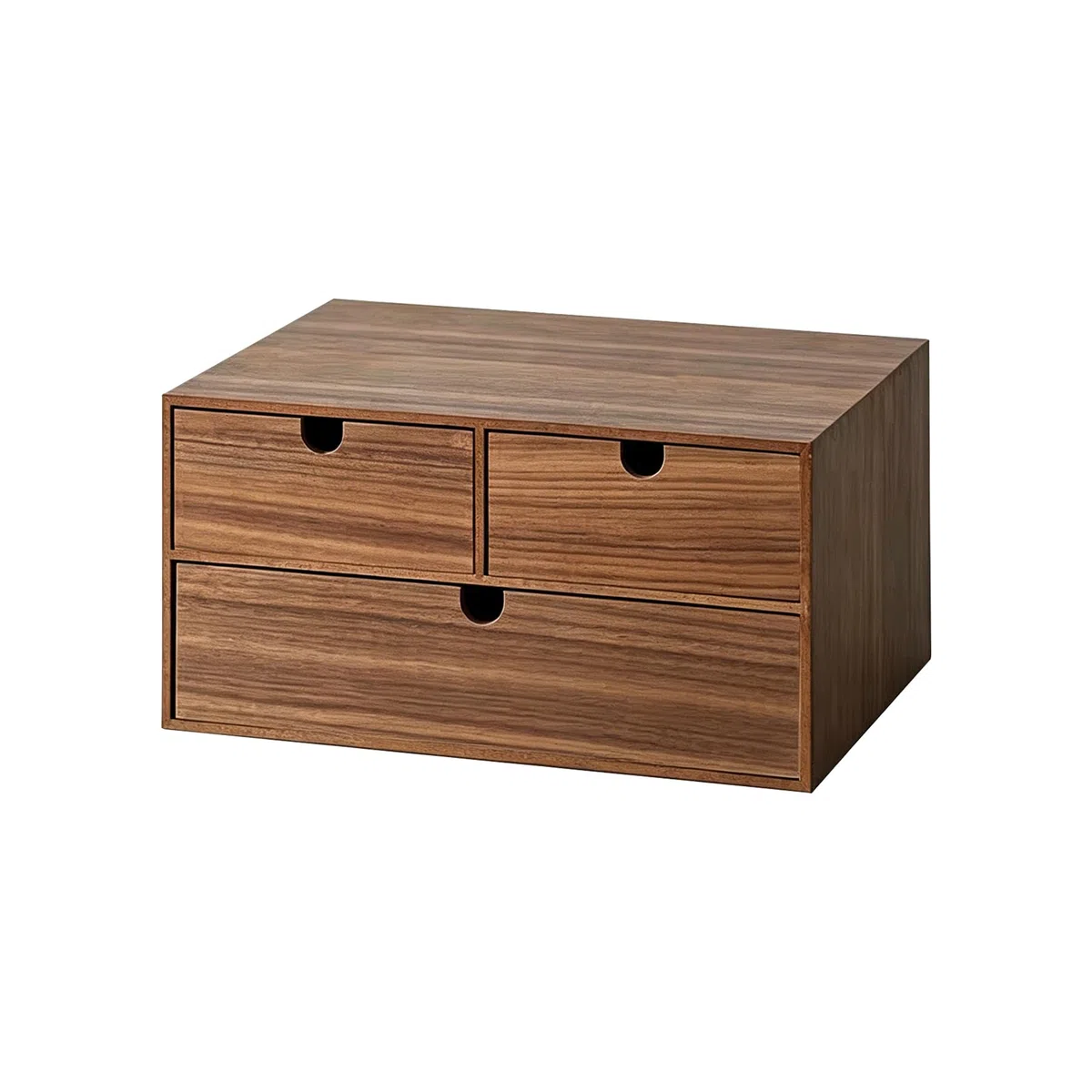 Organizador de escritorio de madera de 2 niveles con 3 cajones, gabinete de almacenamiento de escritorio para suministros de oficina, papelería, maquillaje, joyas y accesorios de manualidades