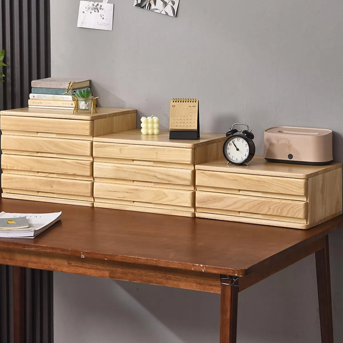 Este Organizador de Escritorio de Madera con cajones – Archivador Multicapa para Oficina, hogar o Escuela – Organizador de Escritorio Compacto y Elegante para Documentos, Suministros y Papel