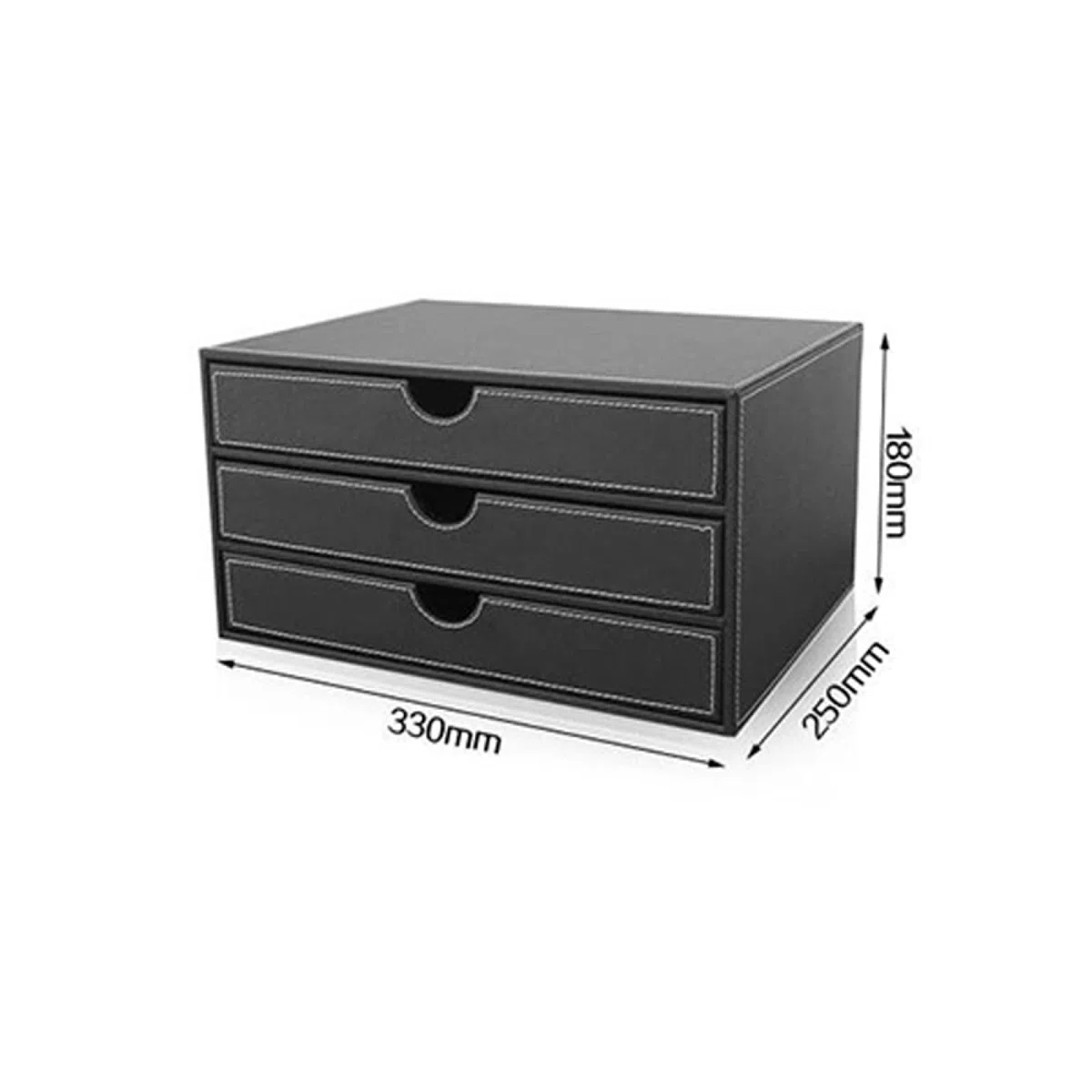 Este Moderno Organizador de Escritorio de Piel sintética con 2 cajones, archivador, Caja de Almacenamiento de papelería para el hogar y la Oficina, joyero y Expositor Decorativo