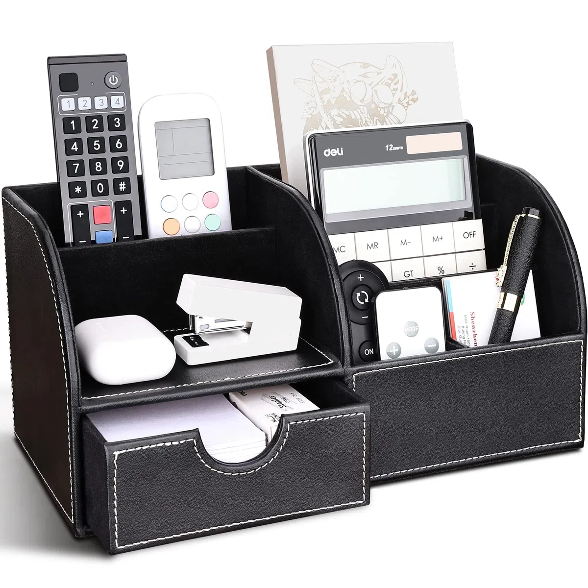 Richblue Organizador de Escritorio/Lapiceros para Escritorio/Multifuncional Organizador Lapicero (L-Negro)