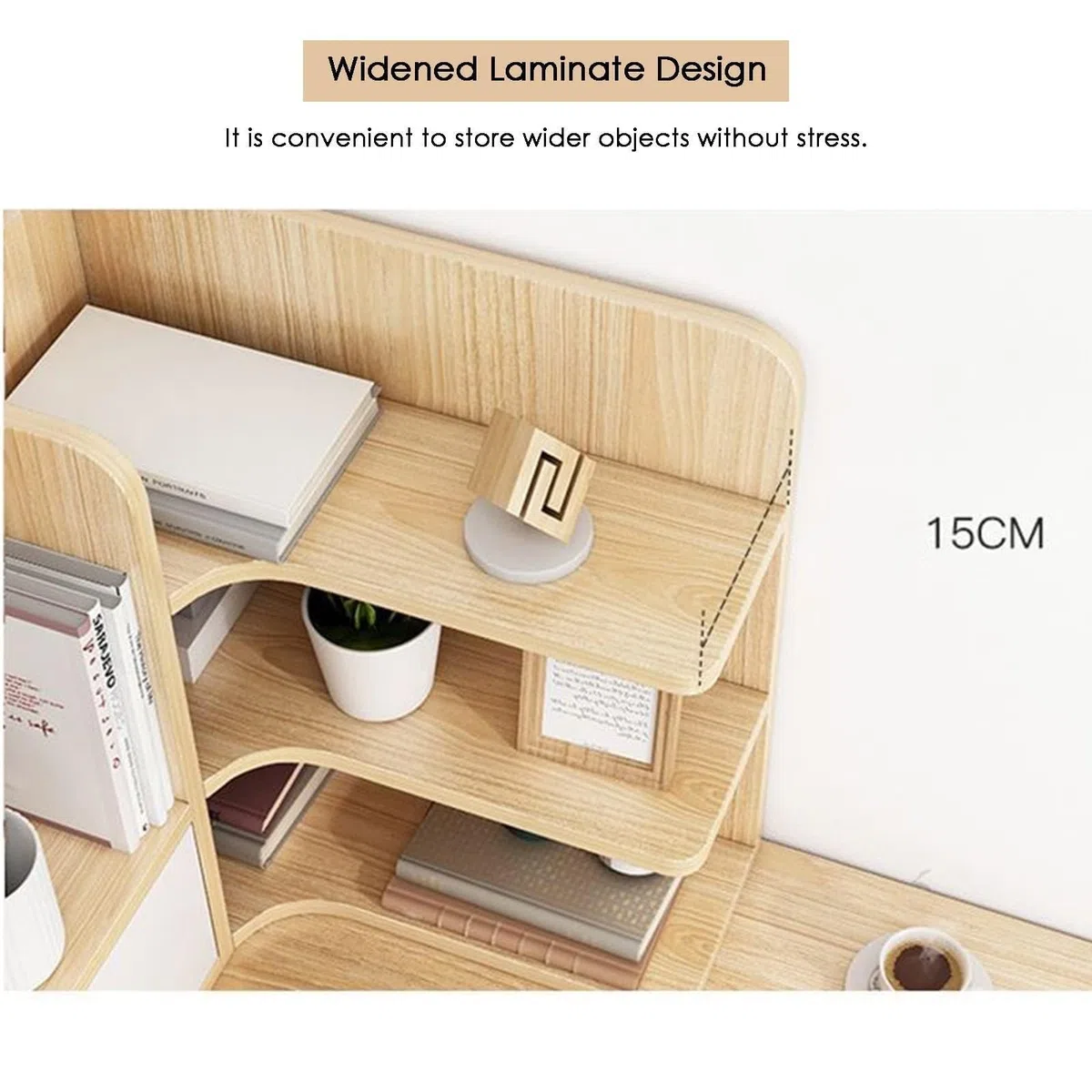 Estantería Organizador De Escritorio - Organizador De Escritorio, Organizador De Estante De Exhibición De Madera Maciza, Estantería De Encimera, Para El Hogar, Suministros De Oficina(Natural)