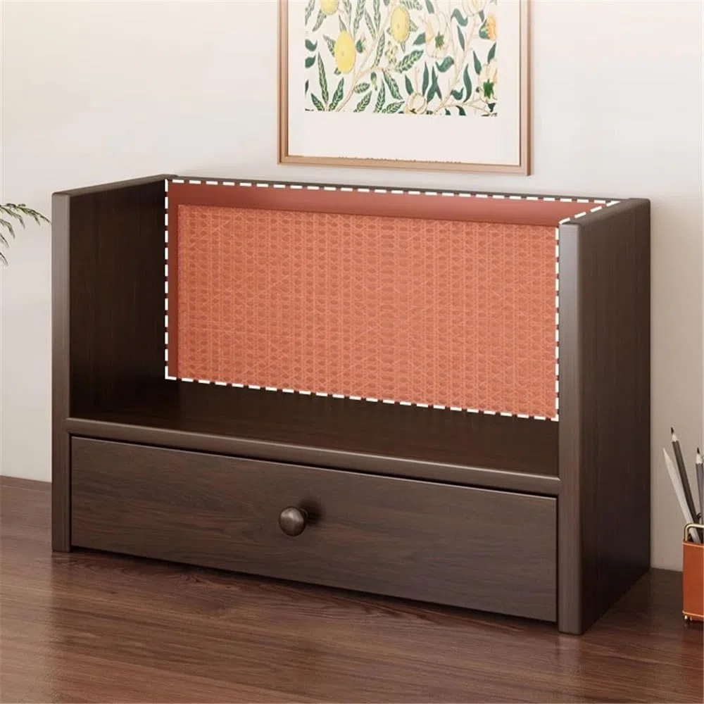 Estantería Organizador de Archivos Escritorio Madera, con Estante Almacenamiento un Solo cajón, Organizador apilable Multiusos, for la Oficina Escuela en casa(L60xW20xH28.5 cm)