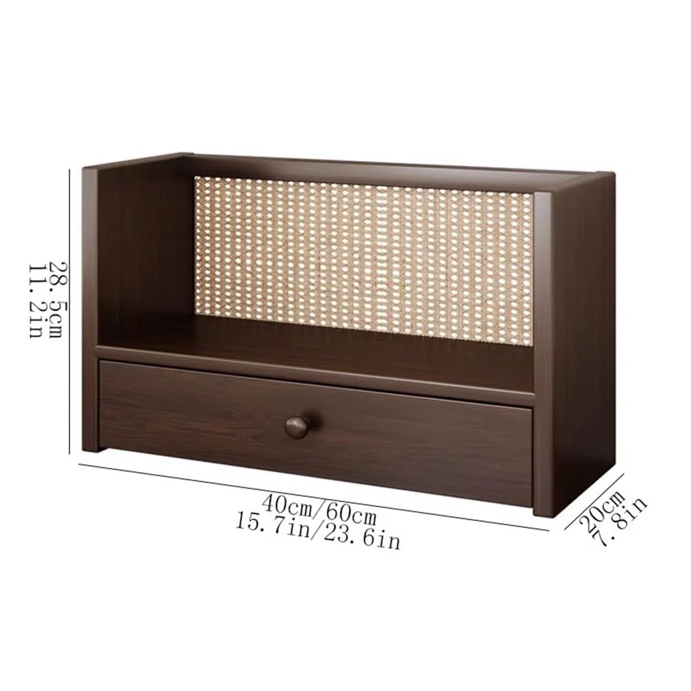 Estantería Organizador de Archivos Escritorio Madera, con Estante Almacenamiento un Solo cajón, Organizador apilable Multiusos, for la Oficina Escuela en casa(L60xW20xH28.5 cm)