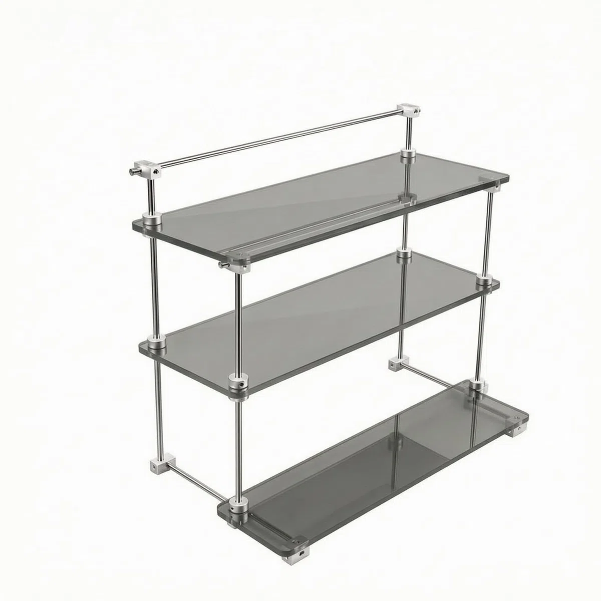 3 Niveles Versátil | Estable, Escalonado, Organizador Mesa con borde, para Escritorio, Gris
