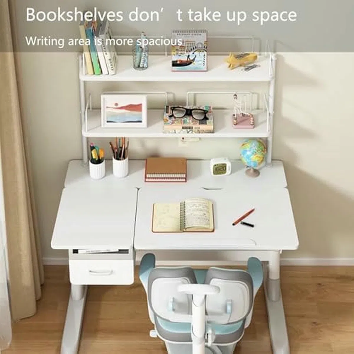 Organizador de escritorio negro – Organizador de escritorio de madera y mini estantería de almacenamiento compacto para el hogar, oficina, estudiante, dormitorio, exposición, versátil tablero de